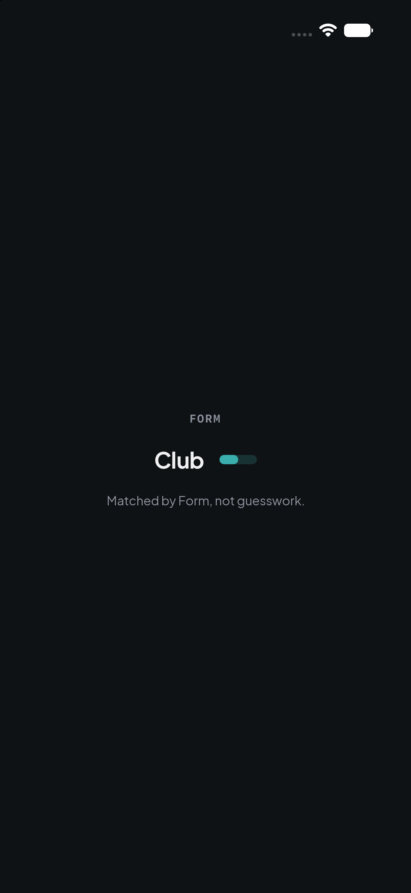 The Form badge in the Courting app: the level Club with its bar, matched by Form rather than guesswork