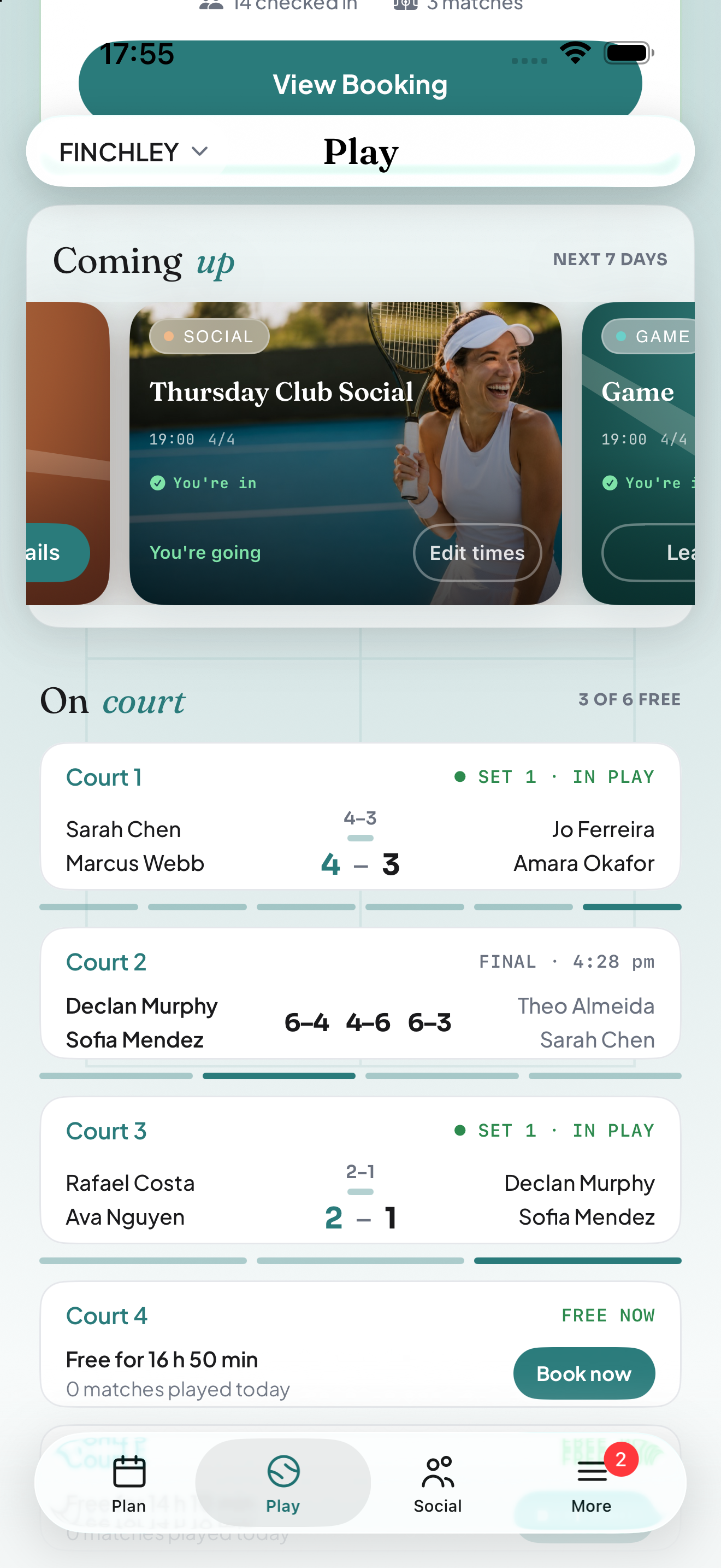 Courting Play screen in the teal sunlight theme